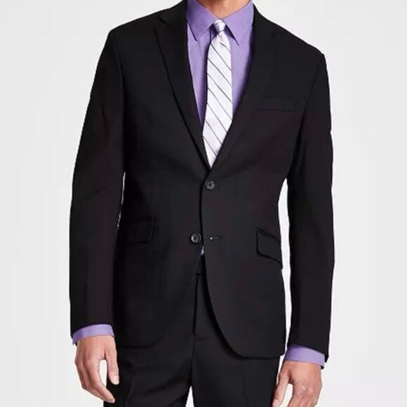 Kenneth Cole Reaction Men's Ready Flex Slim-Fit Suit Jacket Black Sz 38S